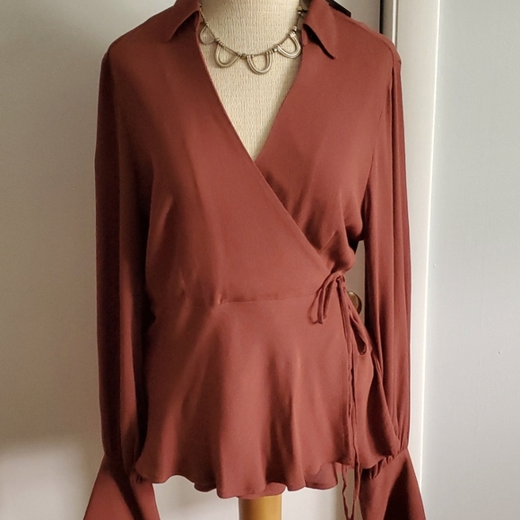 J Crew long sleeve wrap Blouse - Picture 1 of 7
